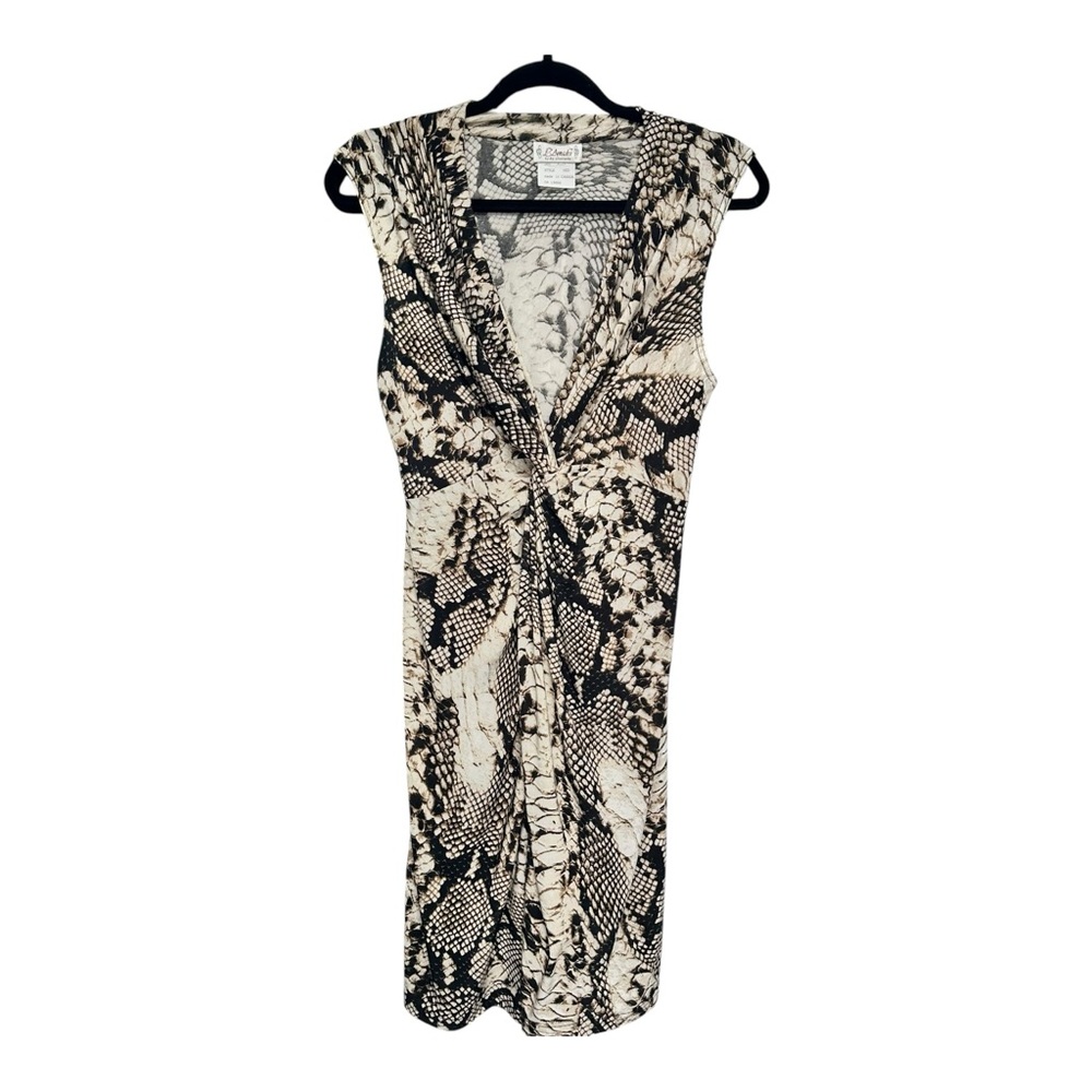 Vintage Y2K 90s L’Amadei Snakeskin Print Wrap Dress